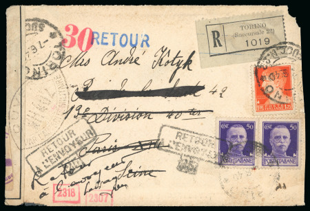 Stamp of Italy » Italian Occupations WWII » France 1940 (June-Oct)-42 Lot of four covers returned to sender incl. one in June-40 sent back months later