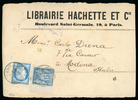 Stamp of Colonies françaises 1882, Devant de paquet de la librairie HACHETTE pour