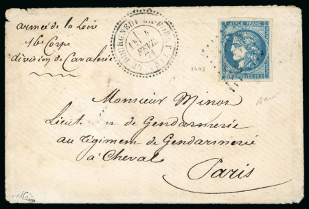 Stamp of France » Guerre de 1870-1871 1871, Lettre entrée à Paris avant les sacs de riz