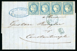 Stamp of France » Emission Cérès 1871-72 1872, Lettre pour Constantinople affranchissement Cérès