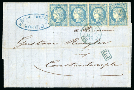 Stamp of France » Emission Cérès 1871-72 1872, Lettre pour Constantinople affranchissement Cérès