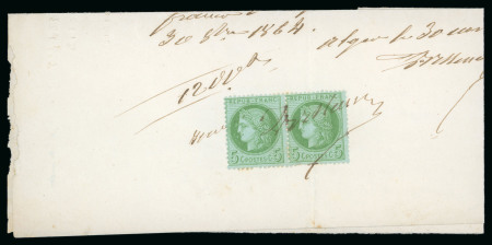 Stamp of France » Emission Cérès 1871-72 1872, Papier de notaire à Alger avec apposition à