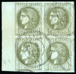 Stamp of France » Emission de Bordeaux 1870 1870, Bloc de 4 bord de feuille Y&T n°39B Émission