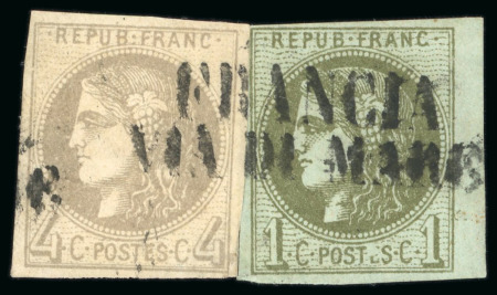 Stamp of France » Emission de Bordeaux 1870 1870, Émission de Bordeaux Y&T n°39 1 centime olive