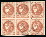 Stamp of France » Emission de Bordeaux 1870 1870, Bloc de 6 Émission de Bordeaux Y&T n°40B 2