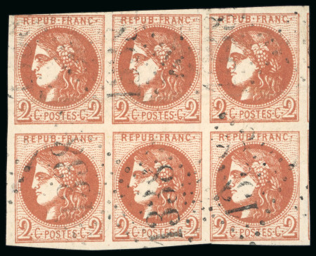 Stamp of France » Emission de Bordeaux 1870 1870, Bloc de 6 Émission de Bordeaux Y&T n°40B 2