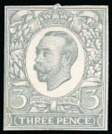 Stamp of Great Britain » King George V » 1911-12 Downey Head Issues 1911 3d. engravers sketch stamp size die for unissued