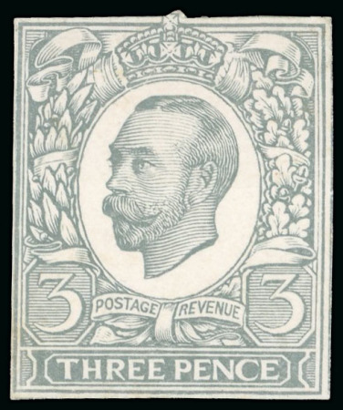 Stamp of Great Britain » King George V » 1911-12 Downey Head Issues 1911 3d. engravers sketch stamp size die for unissued