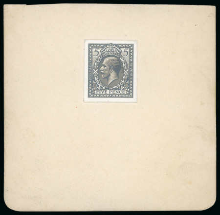 Stamp of Great Britain » King George V » 1912-24 Profile Head Issues 1912 5d Eve's Wreath Design bromide in black and mounted on white card