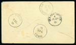 Stamp of Kenya, Uganda and Tanganyika » British East Africa Kiu: 1901 (Jan 12) Envelope from a worker on the Uganda Railway with 1896-1901 1a tied by Kiu squared circle ds