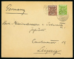 Stamp of Kenya, Uganda and Tanganyika » British East Africa Makindu: 1900 (Oct 17) Envelope to Germany with 1896-1901 1/2a & 2a tied by "MAKINDU / E.A. PROTECTORATE" hatched circle ds