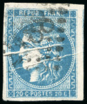 Stamp of France » Emission de Bordeaux 1870 1870, Émission de Bordeaux 20 centimes bleu Y&T n°46