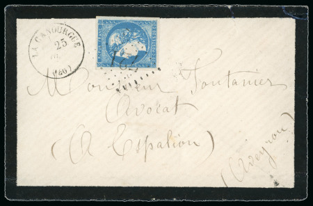 Stamp of France » Emission de Bordeaux 1870 1870, Lettre de deuil pour Espalion (Aveyron) Émission