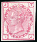 Stamp of Great Britain » 1855-1900 Surface Printed » 1873-80 Large Coloured Corner Letters 1873 3d rose pl.15 TJ imperf. imprimatur 