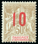 Stamp of Colonies françaises » Dahomey 1912, Y&T n°41 *, cote 1'350€, signé A. Brun, certificat