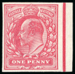 Stamp of Great Britain » King Edward VII » 1902-10 De La Rue Issues 1906 1d. carmine red, imperforate colour trial