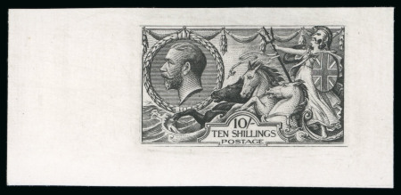 Stamp of Great Britain » King George V » 1913-19 Seahorse Issues 1929 10/- "Seahorse" imperf. experimental plate proof