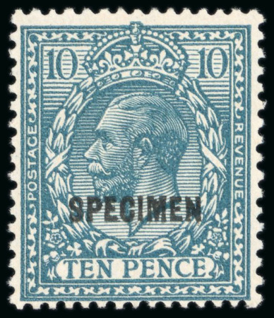 Stamp of Great Britain » King George V » 1924-36 Issues 1924 10d turquoise-blue overprinted "Specimen" type 32, mint o.g.