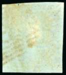 Stamp of Great Britain » 1841 2d Blue 1841 2d blue pl.4 OA, very large margins all round, neatly cancelled by a fine strike of a Scottish type numeral in green