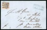 Stamp of German States » Brunswick 1860 (July 29) Cover to Silesia franked with a Braunschweig 3sgr black on rose tied