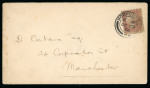 Stamp of Great Britain » 1854-1900 Postal History of the Perforated Line Engraved and Surface Printed Issues 1906 (Oct 29) Cover sent to Manchester franked with very late use 1d red pl. 176 HC, tied by Norwood SE cds