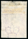 Stamp of Great Britain » Line Engraved Essays, Plate Proofs, Colour Trials and Reprints 1878 1d mauve fugitive ink trial, pl.191, AD, from the top of the sheet showing small part inscription