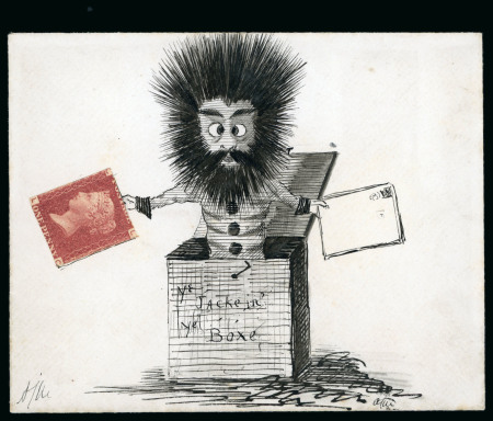 Stamp of Great Britain » Hand Illustrated and Printed Envelopes 1880ca. Two illustrated covers both unused with 1d reds fixed