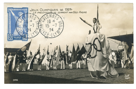 Stamp of Large Lots and Collections Thematic - Olympics/Sport: 1924-98, Collection in an album incl. strong 1924 Paris with Olympic 50c tied by "COLOMBES / VILLAGE OLYMPIQUE" cds to ppc