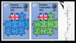 Stamp of Great Britain » Queen Elizabeth II 1973 European Communities set of three imperf. imprimaturs