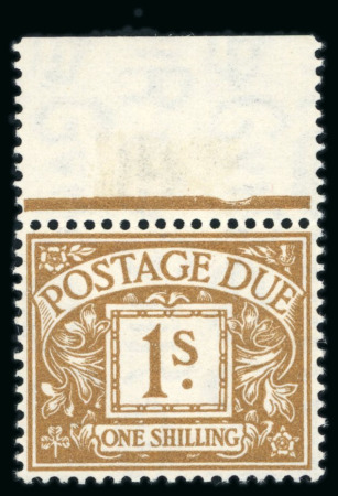 Stamp of Great Britain » Postage Dues 1951-54 1s ochre mint n.h. with variety wmk sideways inverted