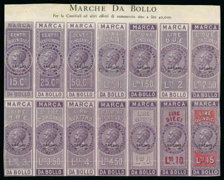 Stamp of Italy » Italy and Areas Collections and Lots Fiscali/ Italia: 1859-1966 Grande insieme di fiscali nuovi ed usati dal periodo L.Veneto in avanti montato su oltre 170 pagine d’album