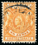 Stamp of Kenya, Uganda and Tanganyika » British East Africa Fort Ternan: 1896-1901 4 1/2a cancelled by "FORT TERNAN" cds, very fine