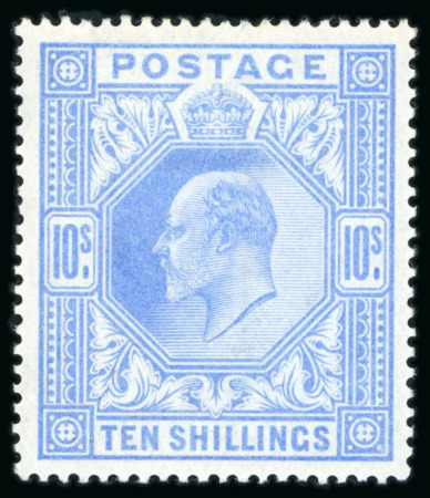 Stamp of Great Britain » King Edward VII » 1902-10 De La Rue Issues 1902-10 De La Rue 10s ultramarine mint n.h.