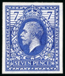 Stamp of Great Britain » King George V » 1912-24 Profile Head Issues 1913 7d. Gloriosa-blue Miller and Motley colour trial