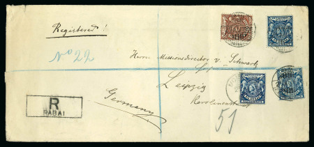 Stamp of Kenya, Uganda and Tanganyika » British East Africa Rabai: 1900 (Aug 27) Long envelope sent registered to Germany at triple rate