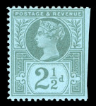 Stamp of Great Britain » 1855-1900 Surface Printed » 1887-1900 Jubilee Issue & 1891 £1 Green 1887-1900 Jubilee issue 2 1/2d perforated colour trial in green