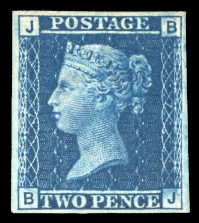 Stamp of Great Britain » 1854-70 Perforated Line Engraved 1858 2d blue pl.7 BJ imperforate imprimatur