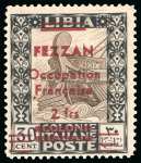 Stamp of Italy » Italy and Areas Collections and Lots Fezzan, Fezzan & Ghadames: 1943-1951 Bella selezione di oltre 120 pezzi del periodo montata su sette pagine d’album
