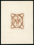 Stamp of Romania » United Principalities 1864-1865 Prince Cuza 1865-66 Essays (unadopted) for proposed Prince Cuza issue, on white wove paper, in red and brown,