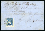 Stamp of Romania » 1868-70 Prince Carol I - New Currency 1869 (May 31) Cover to Giurgui franked with a 10b blue, imperforate, four margins,