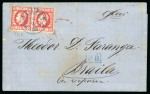 Stamp of Romania » 1868-70 Prince Carol I - New Currency 1871 (Feb 16) Maritime cover sent to Braila franked with 5b carmine-pink, Carol I with beard, imperforate 