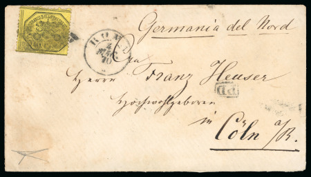 Stamp of Italian States » Papal States 1870, busta del 4 marzo da Roma per Colonia (Germania), recante un 40 c.