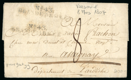 Stamp of France 1807, N°43 Grande Armée, Lettre datée du 8 mars