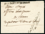 Stamp of France 1793-1796, Armée des Côtes de Brest, Lettre adressée