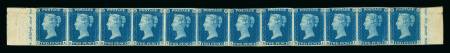Stamp of Great Britain » 1840 2d Blue (ordered by plate number) 1840 2d blue pl.1 KA-KL complete mint row of 12 with margins at either end, original gum