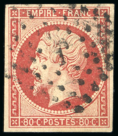 Stamp of France » Empire 1853-1862 1854, Y&T n°17Ad. Empire non dentelé 80 centimes