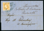 Stamp of Romania » 1868-70 Prince Carol I - New Currency 1871 (May 10) Cover sent from Ruse (Bulgaria) to Buccarest franked with a 10b orange, Carol I with beard