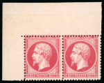 Stamp of France » Empire 1853-1862 1862, Y&T n°24 Empire dentelé 80 centimes rose paire