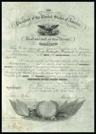 Stamp of United States Abraham Lincoln Signed Document, Sixteenth President