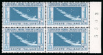 Stamp of Italy » Regno d'Italia » Posta Aerea 1930, Crociera Atlantica Italia-Brasile, 7,70 l. celeste, cinque blocchi di quattro